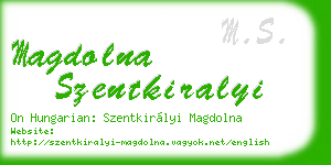 magdolna szentkiralyi business card