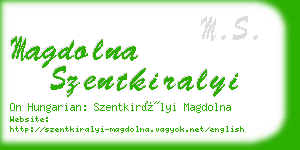 magdolna szentkiralyi business card